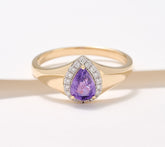 Vault Discoveries Purple Sapphire Pear Ring, 14K Yellow Gold, Size 8